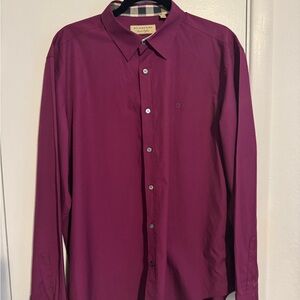 Burberry Men's Burgundy Dress Shirt